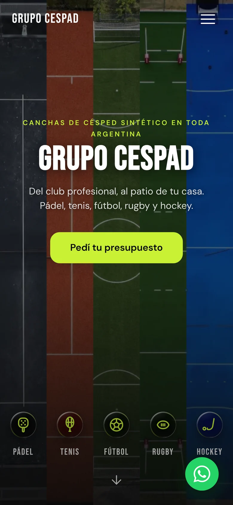 Captura mobile de el sitio Grupo CESPAD